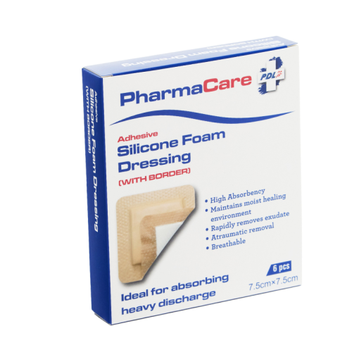 PharmaCare Silicone Foam Dressing with Border